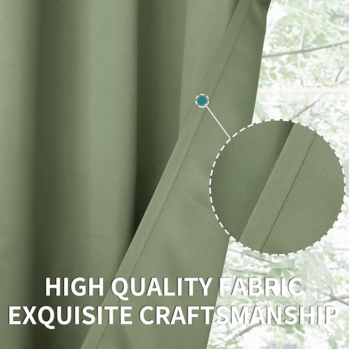 BGment Room Darkening Curtains 84 Inches Long - Grommet Thermal Insulated Drapes Window Treatment Curtains for Bedroom, 2 Panels, 52 x 84 Inch, Grass Green