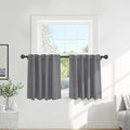Pony Dance Short Curtains Half Window Curtains for Kitchen,Small Drapes for Bathroom Window, Wide 29 x Long 24 inches per Panel, Silver Grey, Set of 2