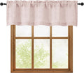 OWENIE Blush Pink Valances for Windows 1 Pcs, Light Filtering Textured Farmhouse Short Small Valance Curtains for Bathroom Basement Living Room Bedroom, Rod Pocket Half Curtains Over Sink, 52" Wx14 L