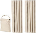 Amazon Basics Portable Blackout Curtain Shade with Suction Cups, 50"W x 78"L, 2-Pack, Beige