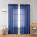 Lecloud Royal Blue Sheer Curtains 78 Inches Long 2 Panels Set, Privacy Light Filtering Drapes, Airy Solid Window Curtain with Rod Pocket for Living Room Bedroom Basement, Each Panel 42" W x 78" L