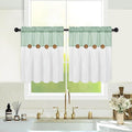 FRAMICS Boho Kitchen Curtains 24 Inch Length, Farmhouse Cotton Linen Tier Curtains, Rustic Button Short Curtains for Windows, Sage Green Country Cafe Curtains, Rod Pocket Small Window Curtains, 26x24
