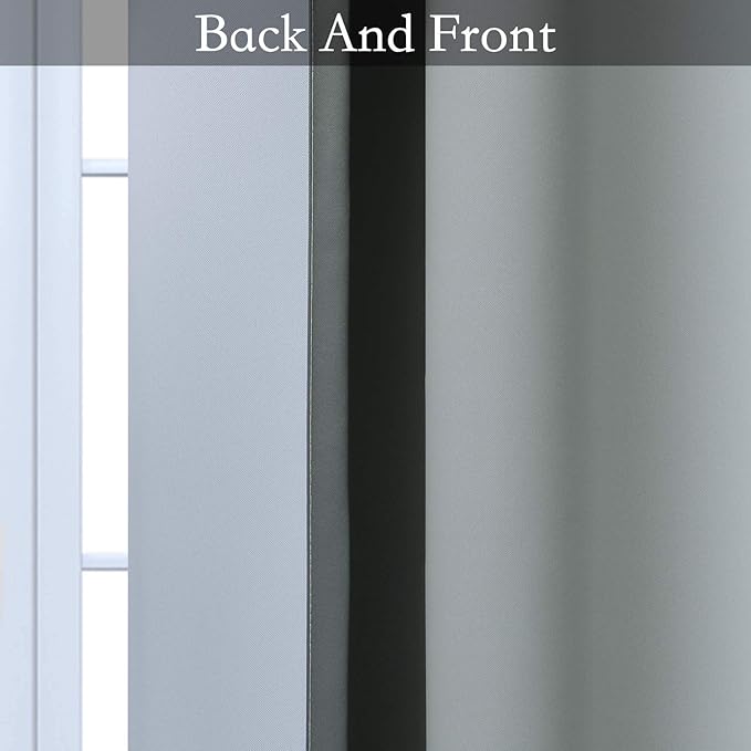 SimpleHome Ombre Room Darkening Curtains for Bedroom, Gradient Gray to Grey White Light Blocking Thermal Insulated Grommet Window Curtain/Drapes for Living Room,2 Panels, 52x45 inches Length