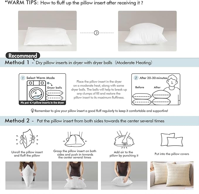 MIULEE 26x26 Pillow Inserts,Set of 4 100% Virgin Microfiber with Cotton Cover Throw Pillows for Couch Sofa and Bed