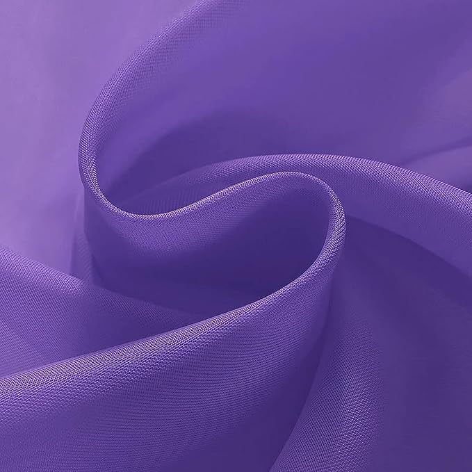SpaceDresser Sheer Voile Window Treatment Rod Pocket Curtain Panels for Kitchen Bedroom Living Room Drapes Sunlight Filtering Privacy Semi Home Decor Assorted (Purple, 52 W x 96 L)