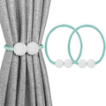 Melaluxe 2 Pack Magnetic Curtain Tiebacks, Decorative Curtain Holdbacks for Window Décor (Teal)
