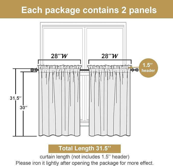 Lecloud Leia Blush Pink Sheer Kitchen Curtains 30 Inch Length 2 Pcs, Leaf Textured Voile Modern Jacquard Tiers, Dual Rod Pocket Window Treatments for Bedroom Living Room, Each Panel 28" W x 30" L