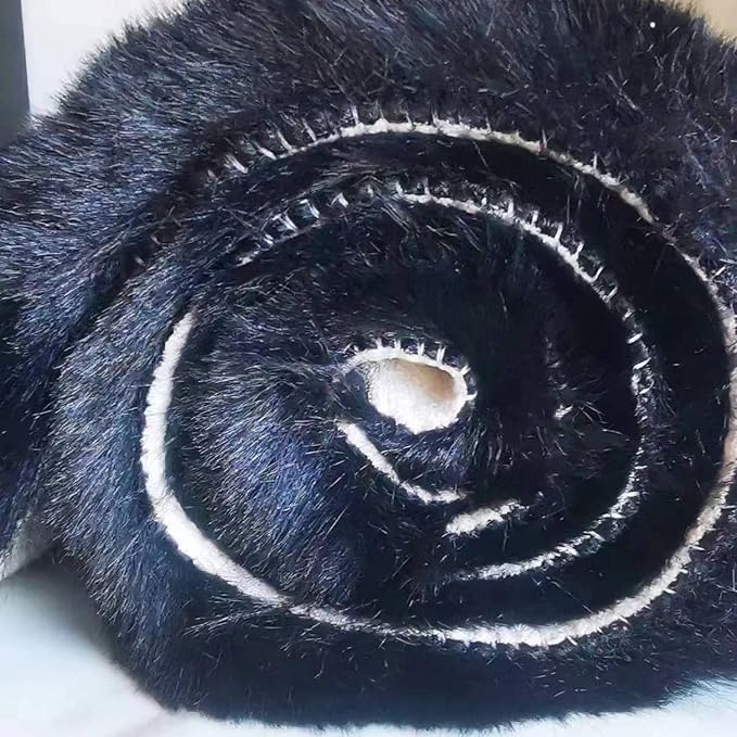 Ghouse Soft Faux Sheepskin Fur Rug 2x4 Black Fluffy Bedside Rugs Plush Rug Shag Nursery Carpet Area Rugs for Living Room Bedroom Playing Room Decor