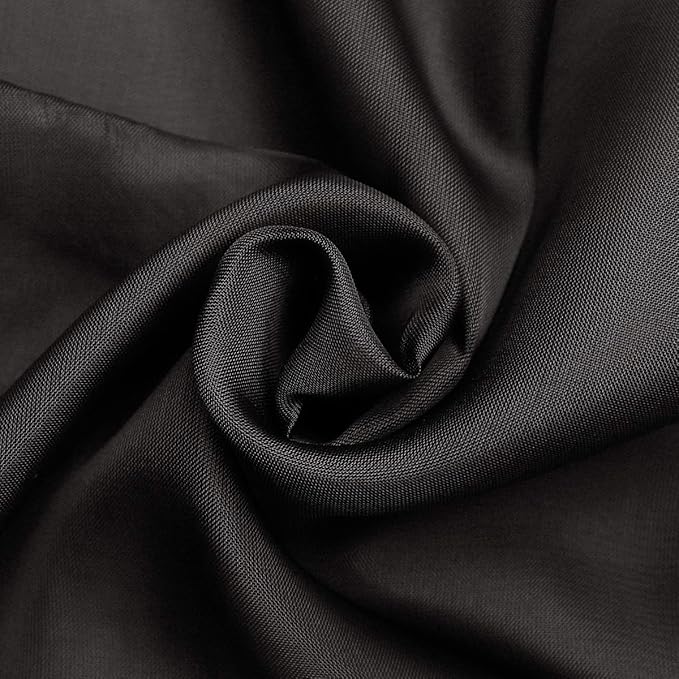 SpaceDresser Sheer Voile Window Treatment Rod Pocket Curtain Panels for Kitchen Bedroom Living Room Drapes Sunlight Filtering Privacy Semi Home Decor Assorted (Black, 52 W x 84 L)
