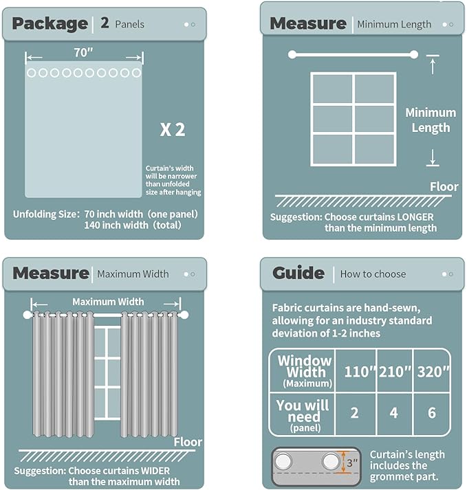 BGment Blackout Curtains for Bedroom - Grommet Thermal Insulated Room Darkening Curtains for Living Room, Set of 2 Panels (70 x 63 Inch, Taupe)
