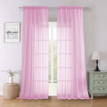 Lecloud Light Pink Sheer Curtains for Living Room 96 Inches Long 2 Pcs, Airy Solid Color Light Filtering Curtains for Bedroom Dining Room, Dual Rod Pocket Comfort Drapes, Each Panel 59" W x 96" L