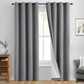 Yakamok 100% Blackout Curtain Panels 96 inches Cold and Light Blocking Drapes for Nursery, 2 Thick Layers Thermal Insulated Draperies (2 Pieces, 50 Wide Each Panel, Grey Front with White Backing)