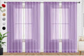 SpaceDresser Lavender Sheer Curtains 4 Panels Rod Pocket Semi-Sheer Curtain 96 Inches Long Light Filtering Voile Window Drapes for Bedroom Living Room Kitchen, Each 52W x 96L