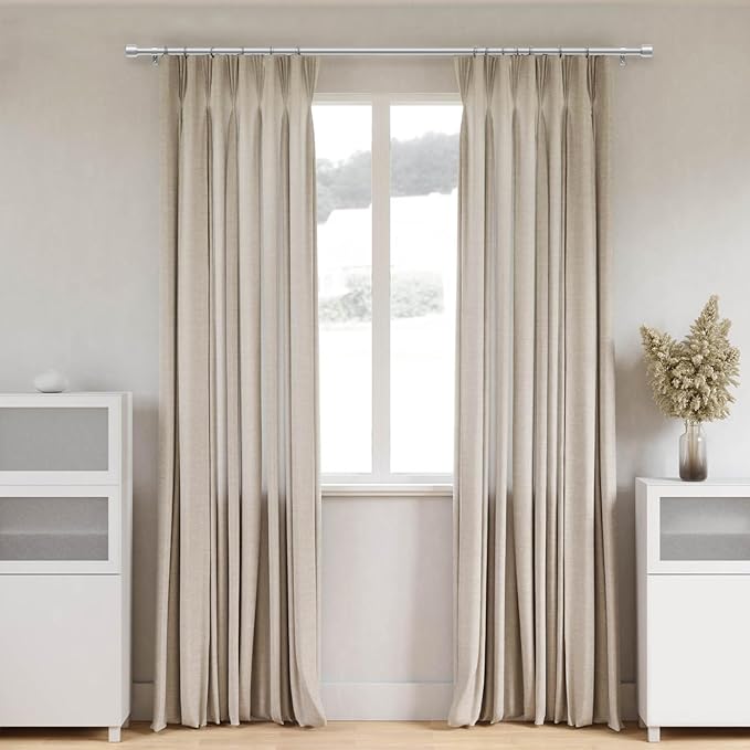 GEEBOBO Silver Curtain Rods for Windows 72 to 144 Inch, 1 Inch Adjustable Heavy Duty Easy Install Curtain Rods Set for Outdoor, Patio, Farmhouse, Bedroom, Living Room (Silver, 30"-150")