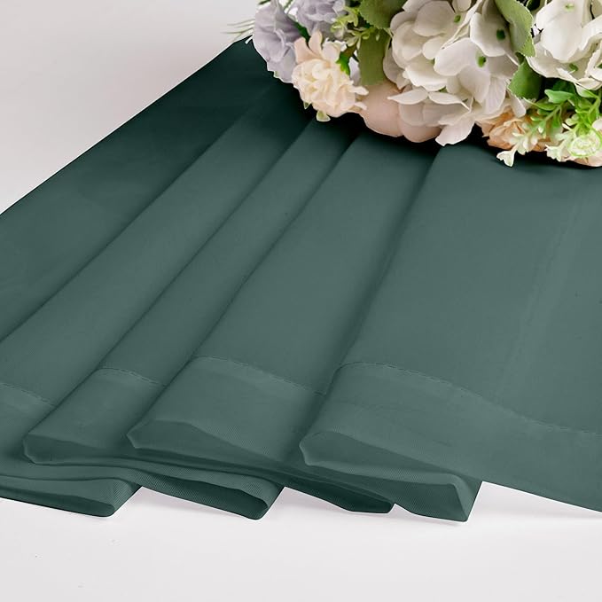 Chyhomenyc Hunter Green Sheer Curtains 84 inches Long 2 Panels, Light Filtering Emerald Voile Christmas Sheer Window Curtain Drapes for Living Room Bedroom, 1 Pair, Each 42W x 84L