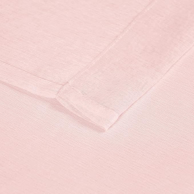 DWCN Blush Pink Sheer Curtains Semi Transparent Voile Rod Pocket Curtains for Bedroom and Living Room, 52 x 63 inches Long, Set of 2 Panels