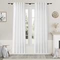 White Linen Curtains 80 Inches Length 2 Panels Set for Bedroom Living Room Back Tab Privacy Sheer Curtains Light Filtering Modern Farmhouse Coastal Decor Cotton Textured Gauze Curtain 36x80