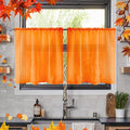 youleyar Solid Sheer Rod Pocket Curtain Voile Draperies 2 Panels White Beige Black Ivory Grey 26 Inch Width 40 Inch Long 1 Pair for Kitchen Bedroom Children Living Room Yard(Orange,26W x 40L)