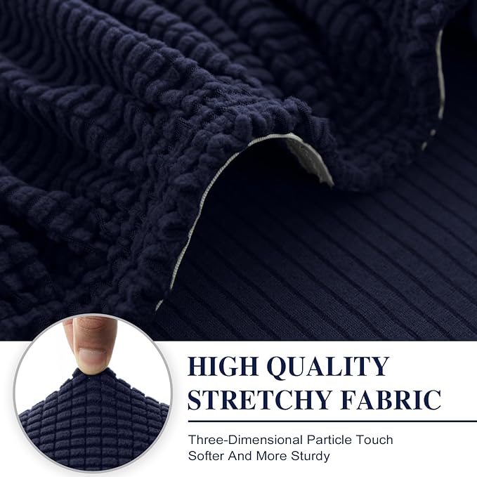 Couch Cushion Cover Loveseat Cover or 2 Seat Sofa Cover Washable Stretch Sectional Sofa Slipcover(1 Piece for Loveseat or Sofa 2-Seater, Navy)
