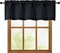 OWENIE Black Valances for Windows 1 Pcs, Light Filtering Textured Farmhouse Short Small Valance Curtains for Bathroom Basement Living Room Bedroom, Rod Pocket Half Curtains Over Sink, 52" Wx16 L