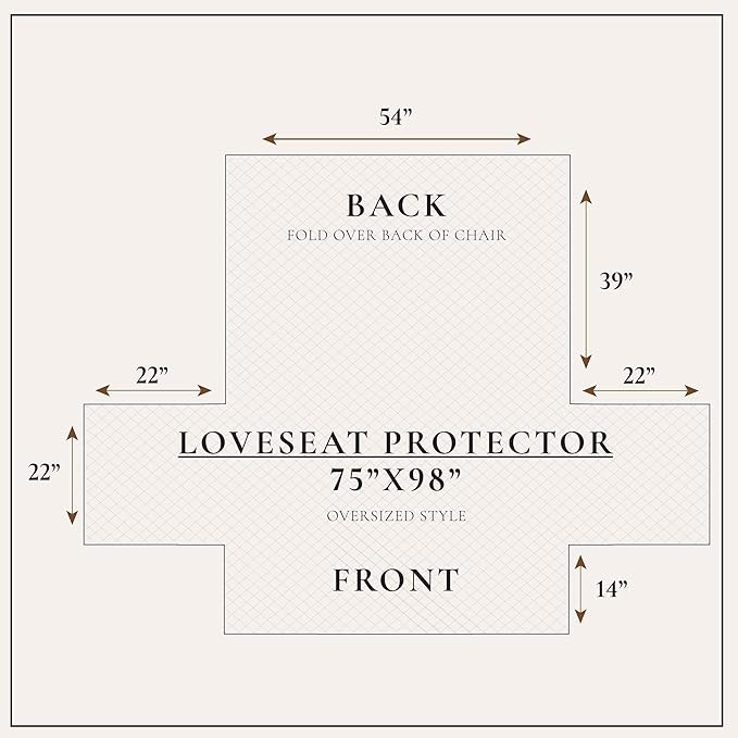Great Bay Home Reversible Loveseat Cover - Washable Slipcover Furniture Protector with Elastic Straps - Perfect for Kids & Pets - Quilted & Stitched Detail (Chocolate/Taupe)