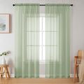 Light Green Sheer Curtains 84 Inches Long 2 Panels Set for Bedroom Living Room, Soft Airy Light Filtering Modern Solid Rod Pocket Drapes Window Treatments, Light Green, Each 42" W x 84" L