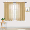 DWCN Taupe Sheer Curtains Semi Transparent Voile Rod Pocket Curtains for Bedroom and Living Room, 52 x 54 inches Long, Set of 2 Panels