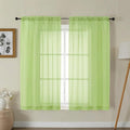 Gwine Sheer Curtains for Bedroom 54 inches Long - Light Filtering Voile Window Curtain Panels, Airy Transparent Rod Pocket Sheer Drapes for Living Room, Each 42Wx54L, 2 Panels, Lime