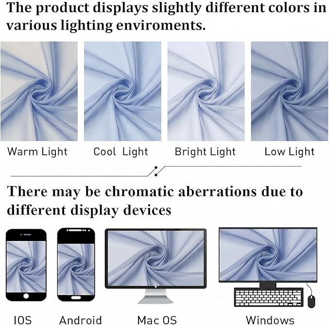 Lecloud Denim Blue Sheer Curtains 84 Inches Long 2 Panels, Light Filtering Bedroom Curtains with Rod Pocket, Airy Voile Farmhouse Window Drapes for Living Room Dining Room, Each Panel 42" W x 84" L