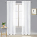 DWCN White Sheer Curtains 84 inches Long 2 Panels Set, Rod Pocket Voile Window Treatments for Living Room/Bedroom, Airy & Lightweight Elegant Gauzy Curtains & Drapes, 2pcs, Each W36 x L84
