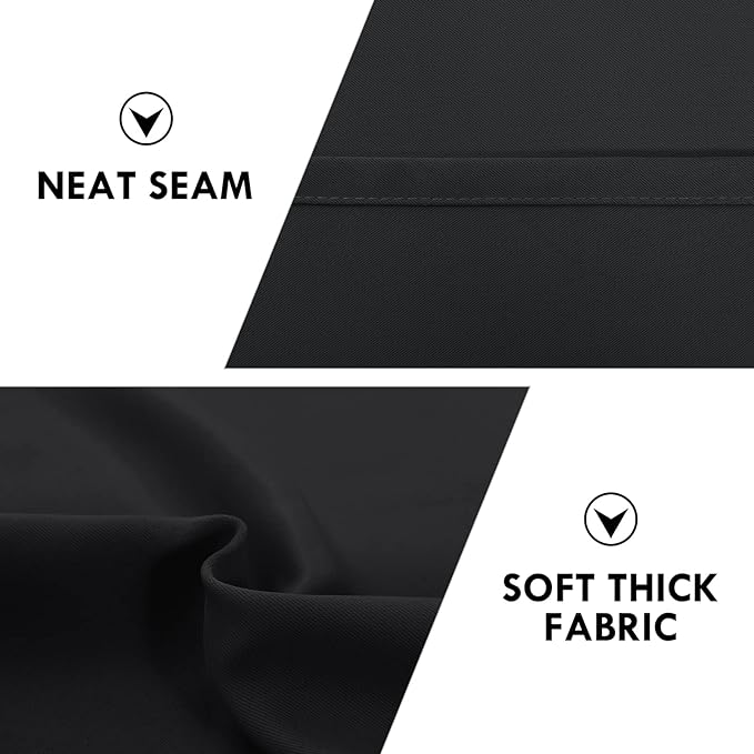 DWCN Blackout Curtains Room Darkening Thermal Insulated Bedroom Curtains Window Curtain Panels, 52 x 84 inches Long, Set of 2 Black Rod Pocket Drapes