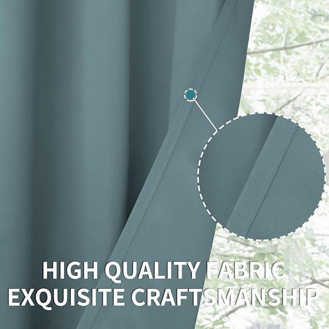 BGment Room Darkening Curtains 54 Inches Long - Grommet Thermal Insulated Drapes Window Treatment Curtains for Bedroom, 2 Panels, 38 x 54 Inch, Stone Blue
