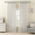 IVAPUPU 108 Inch Curtains Pinch Pleated Linen for Living Room, Light Filtering Pleat Semi Sheer Curtain Ceiling to Floor Window Treatments Drapes with Hooks Rings for Bedroom, 40W, Natural, 2 Panels