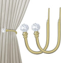 Hion Curtain Holdbacks Gold 2pcs, Curtain Tiebacks Wall Mounted Curtain Hooks Holders for Drapes