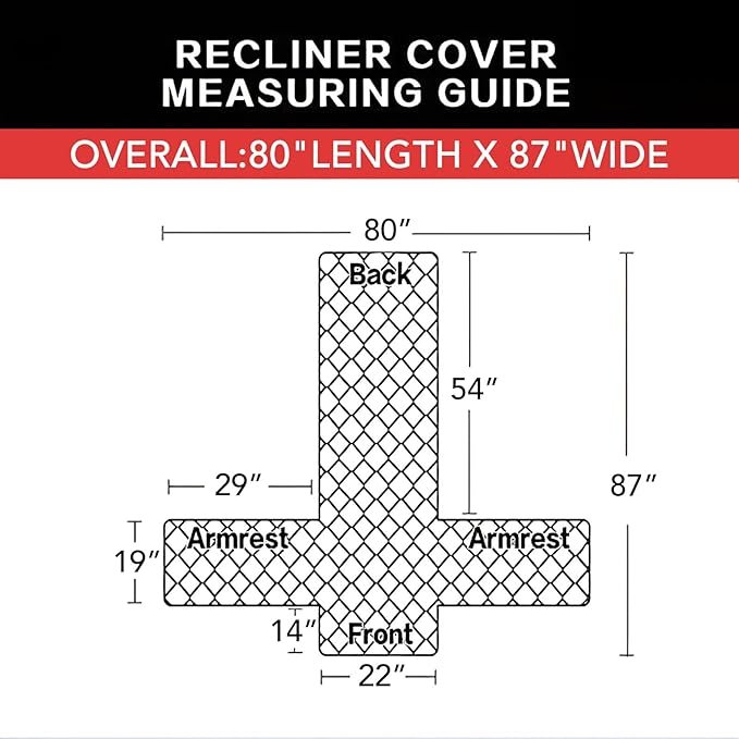 Easy-Going Recliner Chair Slipcover Reversible Sofa Cover Water Resistant Couch Cover Furniture Protector with Elastic Straps for Pets Dog (Recliner 22 inch, Christmas Red/Ivory)