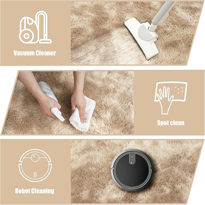 Tie-Dyed Beige Fluffy Round Rug,Soft Area Rugs for Girls Room,Shaggy Rugs 3'X3' for Living Room,Non Slip Circle Rug for Kids Bedroom,Shag Plush Nursery Carpets,Fuzzy Rug for Dorm,Room Decor Carpet