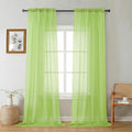 Gwine Sheer Curtains 96 Inches Long - Light Filtering Rod Pocket Window Curtain Panels for Bedroom, Elegant Soft Voile Living Room Sheer Drapes, Each 42Wx96L, 2 Panels, Lime