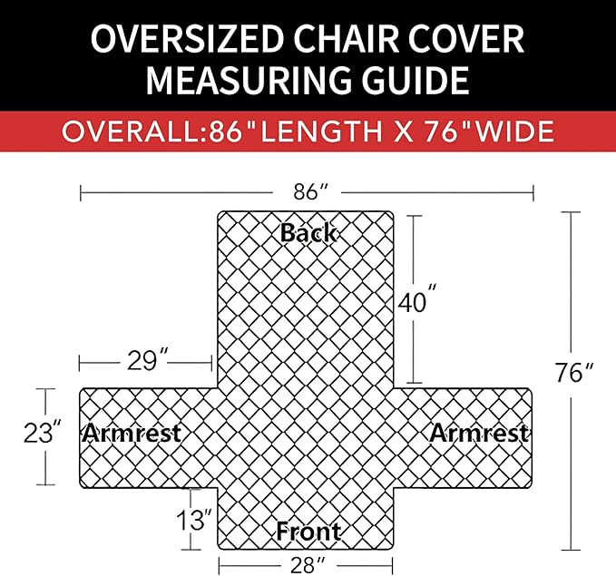 Easy-Going Oversized Chair Sofa Slipcover Reversible Sofa Cover Water Resistant Couch Cover Furniture Protector Cover with Elastic Straps for Pets Dog (Oversized Chair, White/White)