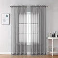OVZME Grey Sheer Curtains - 96" Inch Length 2 Panels Set, Light Filtering Soft Rod Pocket Voile Drapes for Living Room/Bedroom, Each 42" W x 96" L