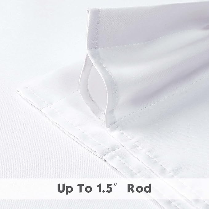Chyhomenyc Pure White Valances for Windows, Short Window Valance Curtains for Living Room Bedroom Bathroom, Room Darkening Solid Privacy Small Kitchen Valances, 60Wx16L, 2 Pack
