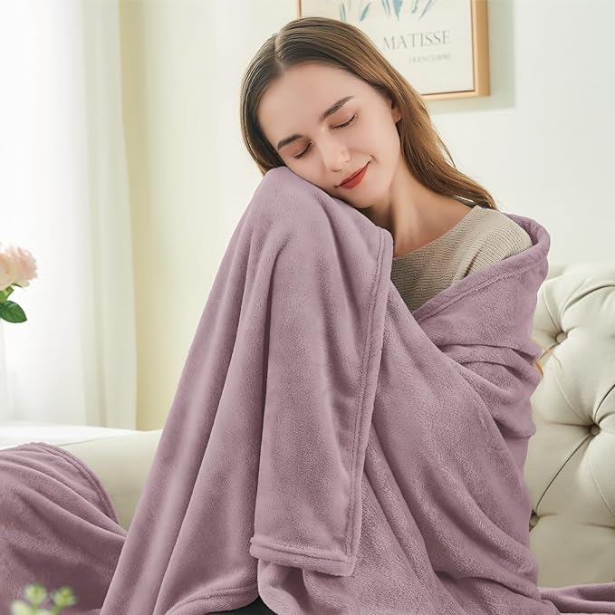 BEDELITE Fleece Blanket Dusky Violet Throw Blankets for Couch & Bed, Luxury Plush Cozy Fuzzy Blanket 50x60 inches, Super Soft Warm Lightweight Throw Blanket for Travel Camping