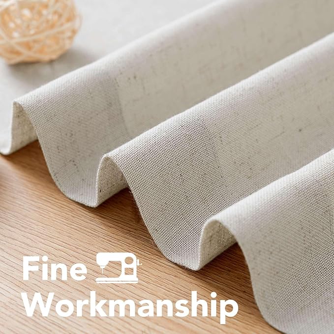 H.VERSAILTEX Living Room Linen Curtains - Semi Sheer, Nickel Grommet, Energy Saving, Light Filtering Panels for Bedroom, Pale Oak, 2 Panels, 52 x 72 Inch