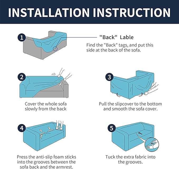 Cupuamon 2026 New Stretch Chair Sofa Slipcovers Couch Cover for 1 Seater Furniture Protector Sofa Covers with Elastic Bottom Jacquard Fabric Small Checks for Pets, Kids - Peacock Blue