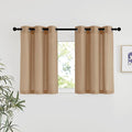 NICETOWN Linen 36 inch Curtains for Kitchen Window, Grommet Thick Flax Linen Camel Small Window Treatments Privacy Assured with Light Filtering for Cafe/Kids Room, W42 x L36, 2 Panels