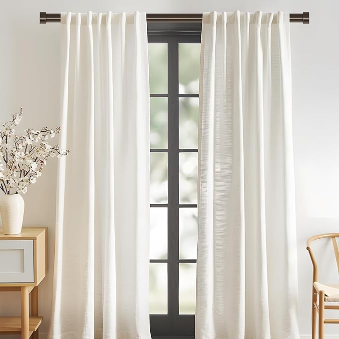 VOIIY Bronze Curtain Rods for Windows 18 to 42 Inch(1.5-3.5 Feet),1" Diameter Drapery Rods with Modern Style End Cap Finials,Size:18-42 Inch, Antique Bronze