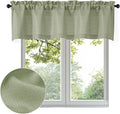 OWENIE Bob 1 PCS Light Green Valances for Windows, Faux Linen Textured Kitchen Window Curtains Valance for Bedroom Living Room, Modern Soft Airy Solid Rod Pocket Bathroom Cafe Curtain, 60Wx18L Inch