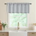 Grey Valances for Windows, Light Filtering Faux Linen Textured Small Short Valance Curtains for Bathroom Basement Farmhouse, Rod Pocket Top Half Curtains for Windows, 60Wx20L Inch