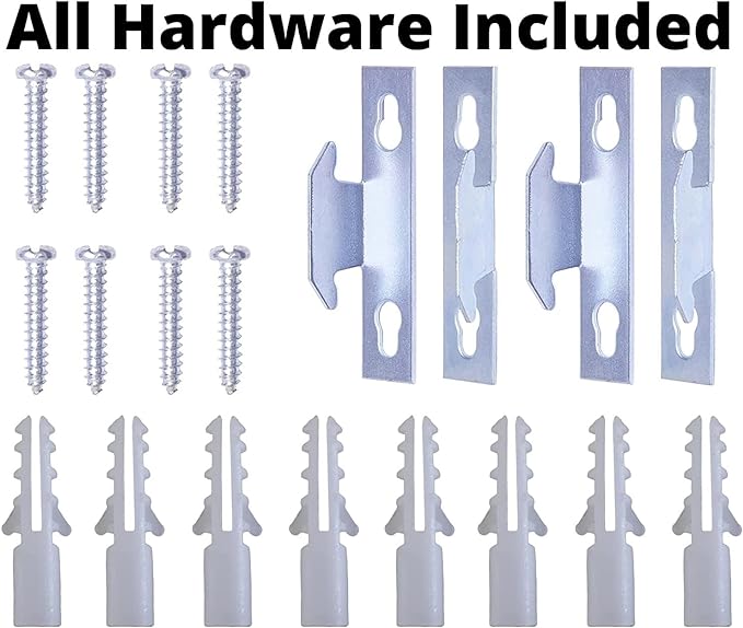 Blu-Pier Tech Heavy Duty Single Rod 28"-48" Adjustable Curtain Rod Hardware Included，Black(Pack of 2)