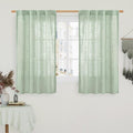 LAMIT Fresh Green Linen Curtains 45 Inch Length 2 Panels, Light Filtering Panels Back Tab and Rod Pocket Country Decor Drapes for Kitchen/Window/Loft Room/Bedroom, 34 x 45 Inch