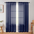 Navy Blue Sheer Curtain for Bedroom Living Room 78 Inches Long 2 Panels Set, Solid Soft Airy Light Filtering Sheer Window Curtains, Modern Rod Pocket Door Curtain, 42" Wx78 L Inches